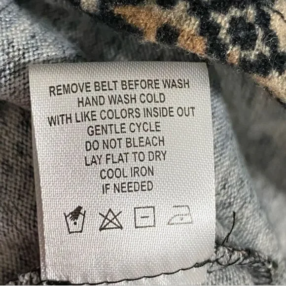 Tacera Tribal Print Long Sleeve Belted Knit Sweater Dress Size S - Picture 5 of 7